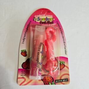 NIP Y2K Bonne Bell LipSmackers Strawberries 'N Cream Swirl Gloss with Clip